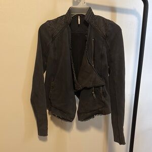 Free People Distressed Moto Jacket XS